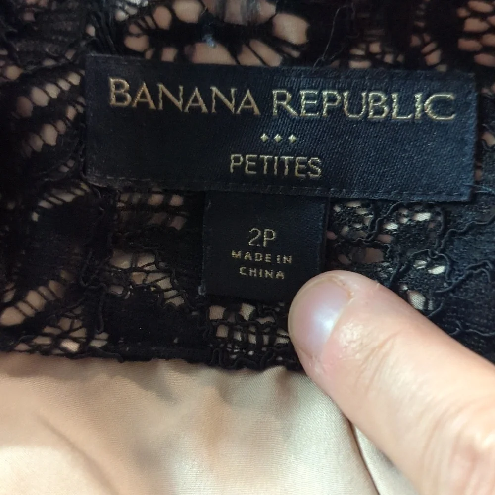 Banana Republic Black + Tan Lace Pencil Skirt Women's Size 2P - Picture 3 of 5